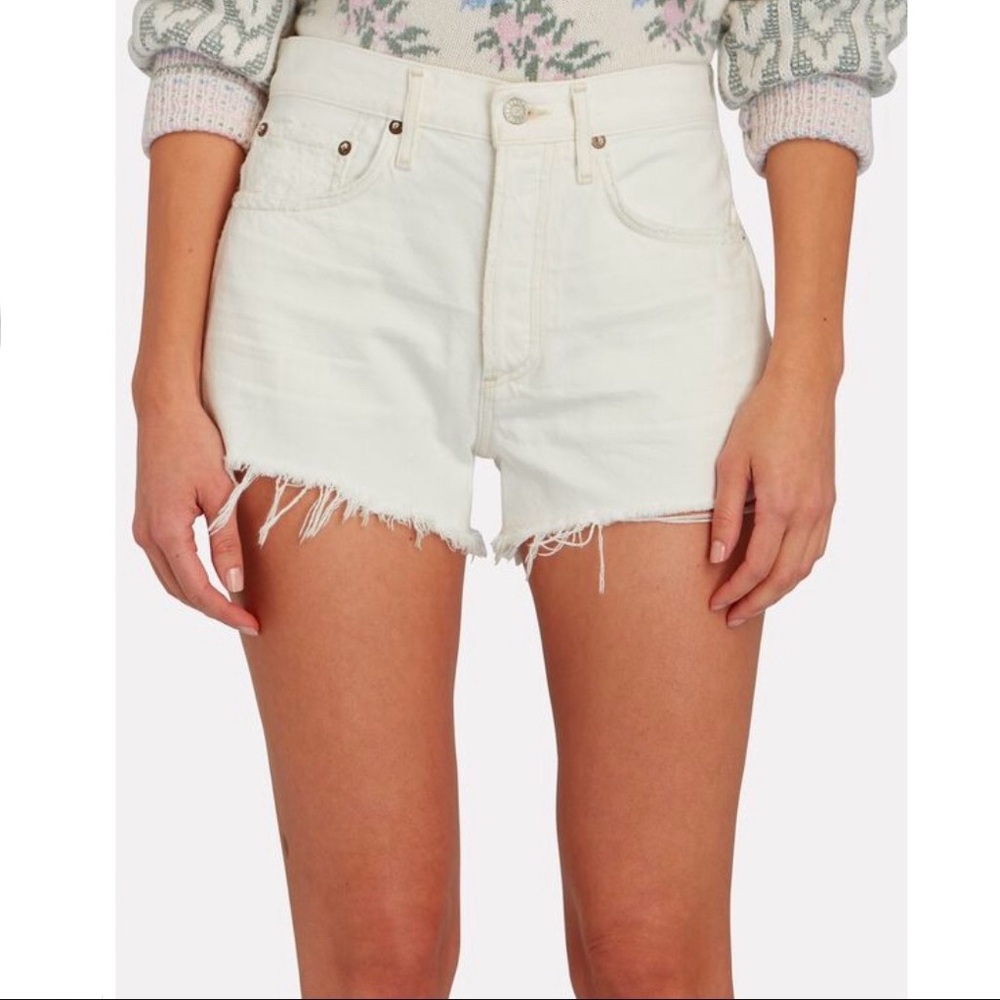 Agolde - Parker Cut-Off Denim Shorts in Platinum